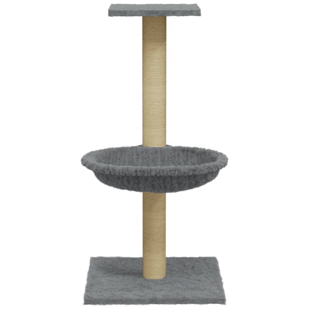 Albero per Gatti con Palo Tiragraffi Sisal Grigio Chiaro 74 cm - homemem39