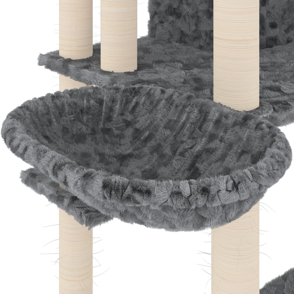 Albero per Gatti con Tiragraffi in Sisal Grigio Scuro 191 cm - homemem39