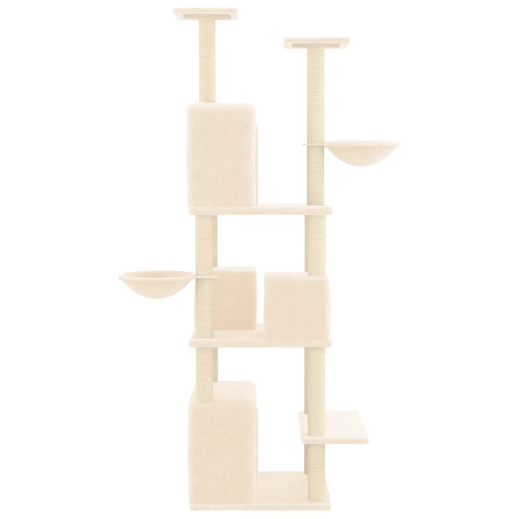 Albero per Gatti con Tiragraffi in Sisal Crema 180 cm - homemem39