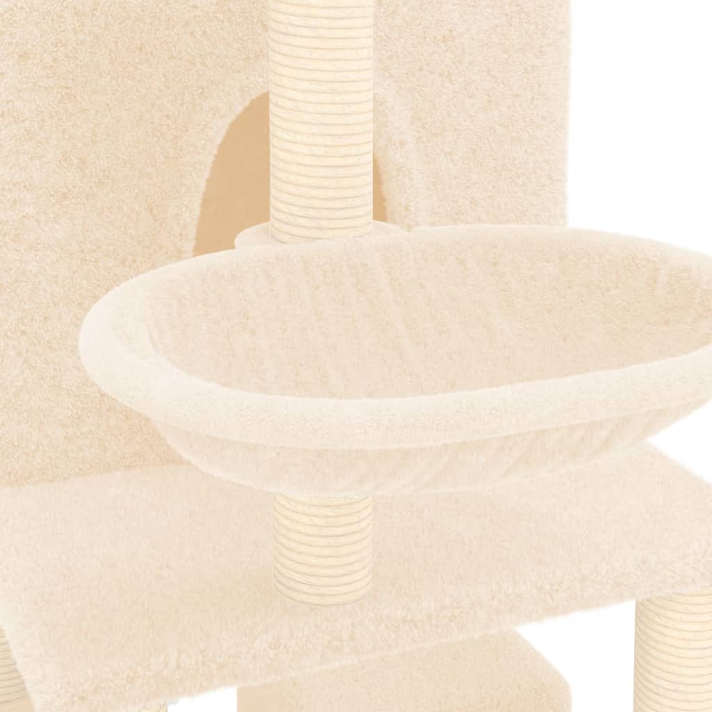 Albero per Gatti con Tiragraffi in Sisal Crema 180 cm - homemem39