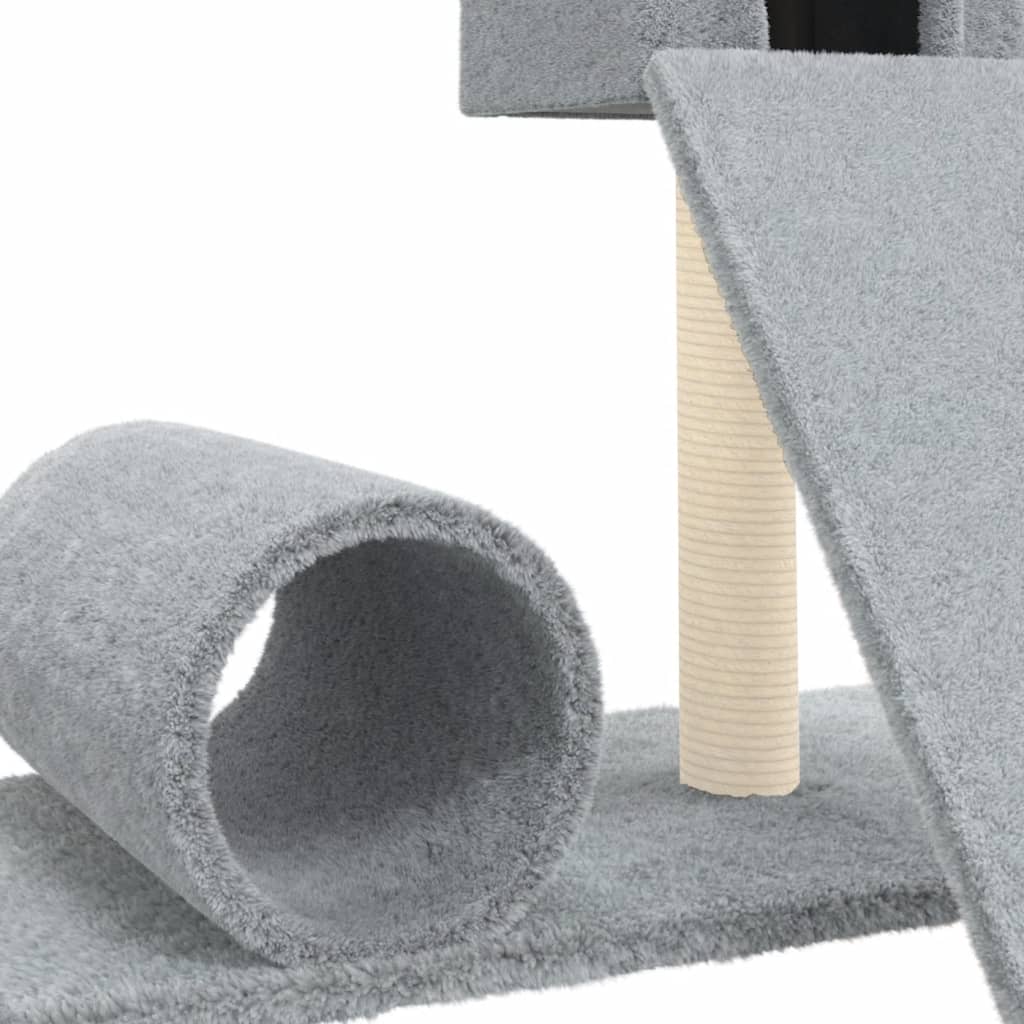 Albero per Gatti con Tiragraffi in Sisal Grigio Chiaro 59 cm - homemem39