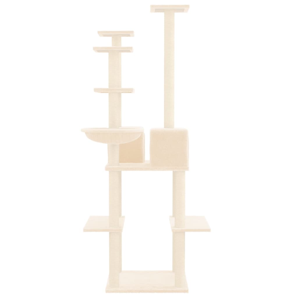 Albero per Gatti con Tiragraffi in Sisal Crema 167 cm - homemem39