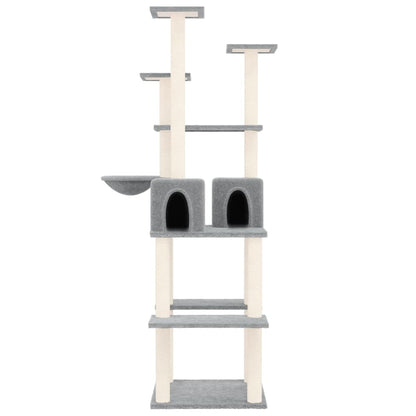 Albero per Gatti con Tiragraffi in Sisal Grigio Chiaro 167 cm - homemem39