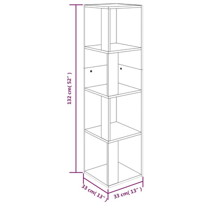 Scaffale Angolare Rovere Fumo 33x33x132 cm Legno Multistrato - homemem39