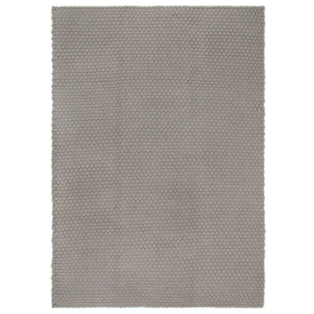 Tappeto Rettangolare Grigio 160x230 cm in Cotone - homemem39