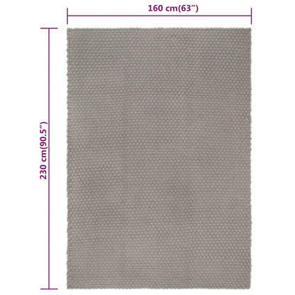 Tappeto Rettangolare Grigio 160x230 cm in Cotone - homemem39