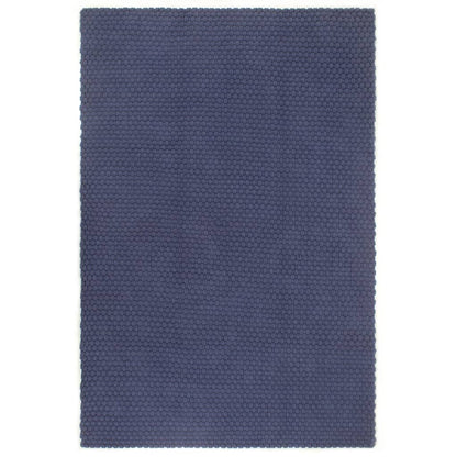 Tappeto Rettangolare Blu Marino 160x230 cm in Cotone - homemem39