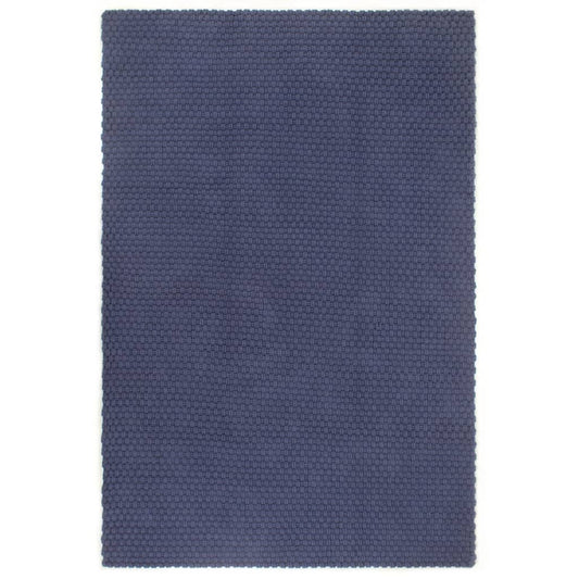 Tappeto Rettangolare Blu Marino 160x230 cm in Cotone - homemem39
