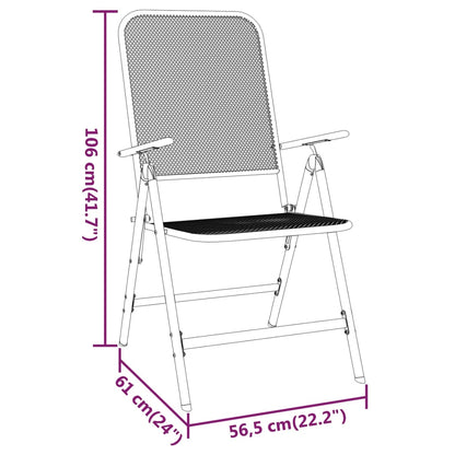 Set da Pranzo per Giardino 3pz Rete Metallica Espansa Antracite - homemem39