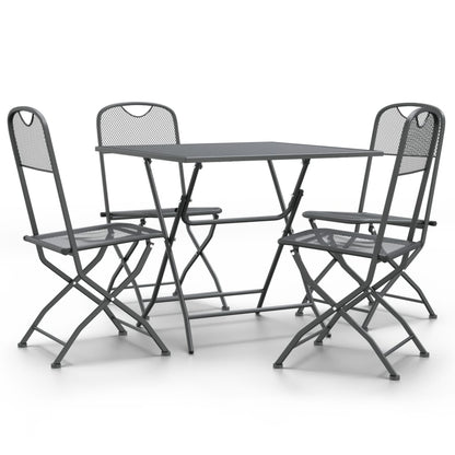 Set da Pranzo per Giardino 5pz Rete Metallica Espansa Antracite - homemem39