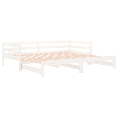 Dormeuse Estraibile Bianca 2x(90x190) cm Legno Massello di Pino - homemem39