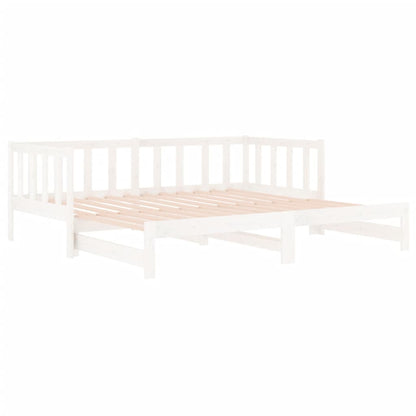 Dormeuse Estraibile Bianca 2x(90x190) cm Legno Massello di Pino - homemem39