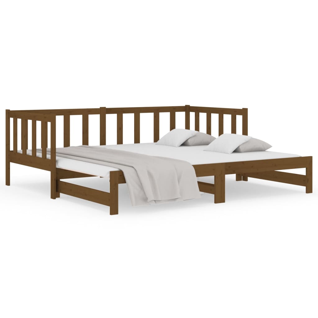 Dormeuse Estraibile Miele 2x(90x190) cm Legno Massello di Pino - homemem39