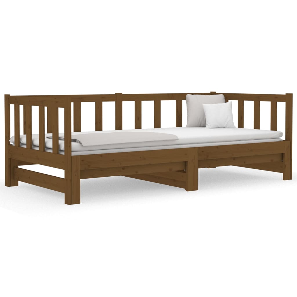 Dormeuse Estraibile Miele 2x(90x190) cm Legno Massello di Pino - homemem39