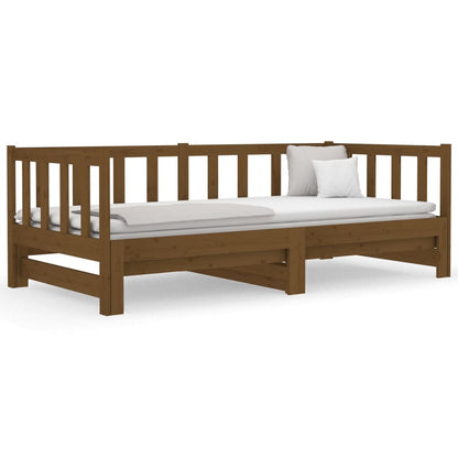 Dormeuse Estraibile Miele 2x(90x190) cm Legno Massello di Pino - homemem39