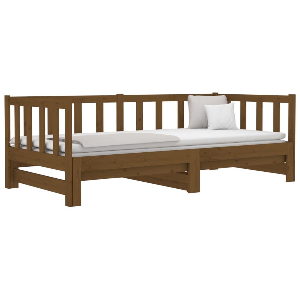 Dormeuse Estraibile Miele 2x(90x190) cm Legno Massello di Pino - homemem39