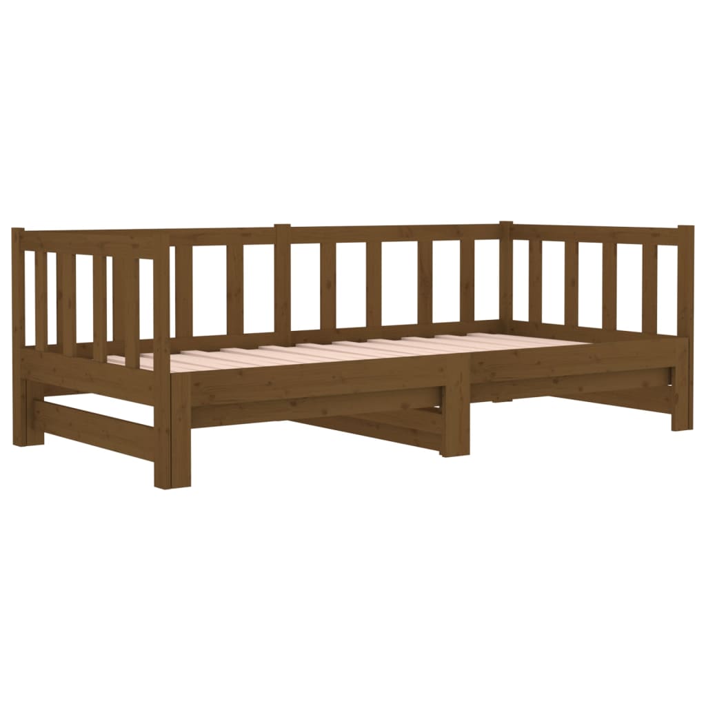 Dormeuse Estraibile Miele 2x(90x190) cm Legno Massello di Pino - homemem39