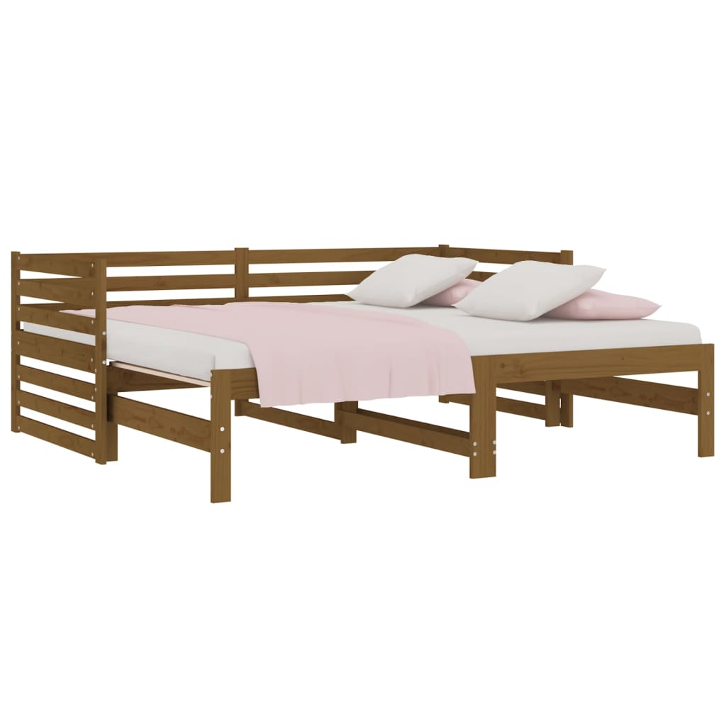 Dormeuse Estraibile Miele 2x(90x190) cm Legno Massello di Pino - homemem39