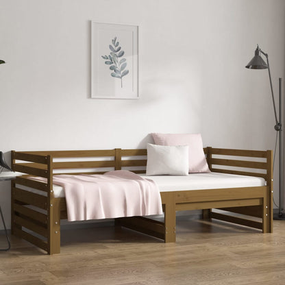 Dormeuse Estraibile Miele 2x(90x190) cm Legno Massello di Pino - homemem39