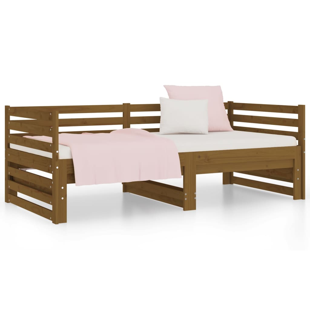 Dormeuse Estraibile Miele 2x(90x190) cm Legno Massello di Pino - homemem39