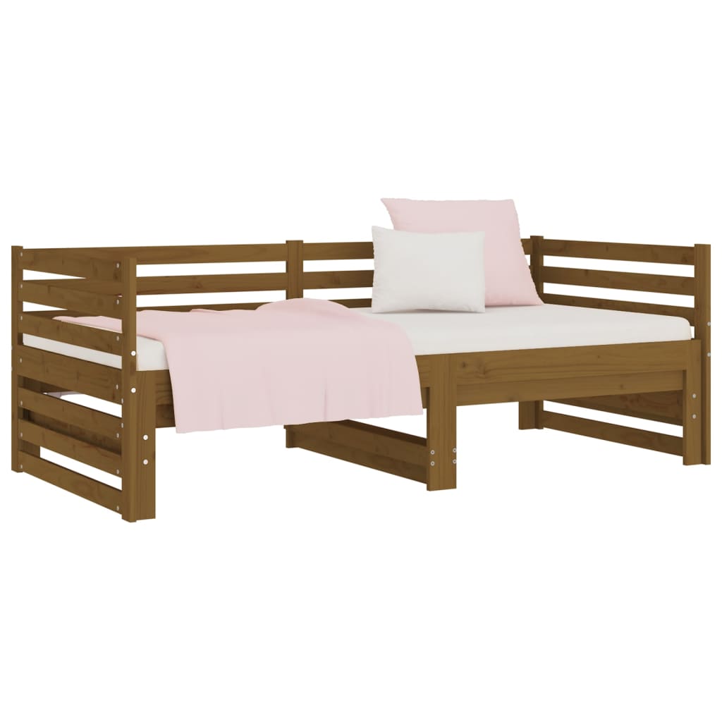 Dormeuse Estraibile Miele 2x(90x190) cm Legno Massello di Pino - homemem39