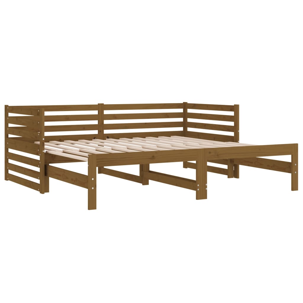 Dormeuse Estraibile Miele 2x(90x190) cm Legno Massello di Pino - homemem39