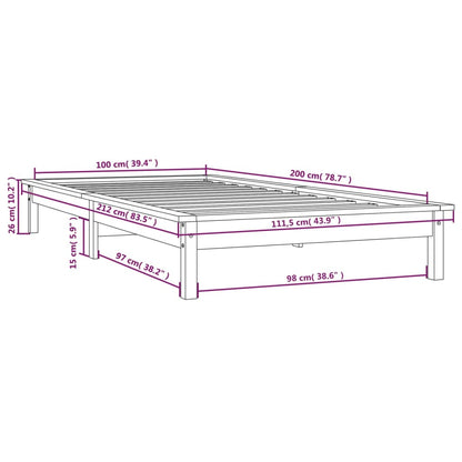 Giroletto Grigio 100x200 cm in Legno Massello di Pino - homemem39