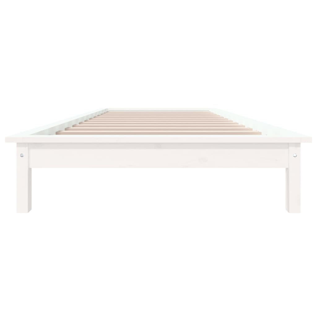 Giroletto Bianco 75x190cm Legno Massello Pino 2FT6 Small Single - homemem39