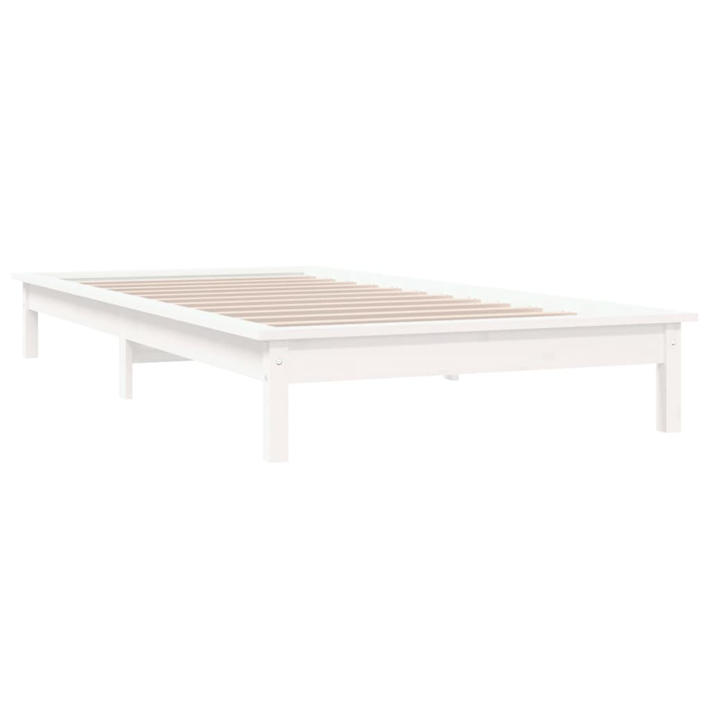 Giroletto Bianco 90x190 cm in Legno Massello di Pino 3FT Single - homemem39