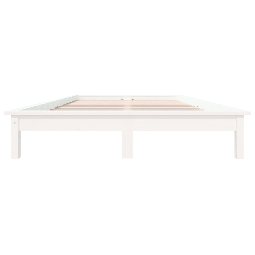 Giroletto Bianco 120x190cm Legno Massello Pino 4FT Small Double - homemem39