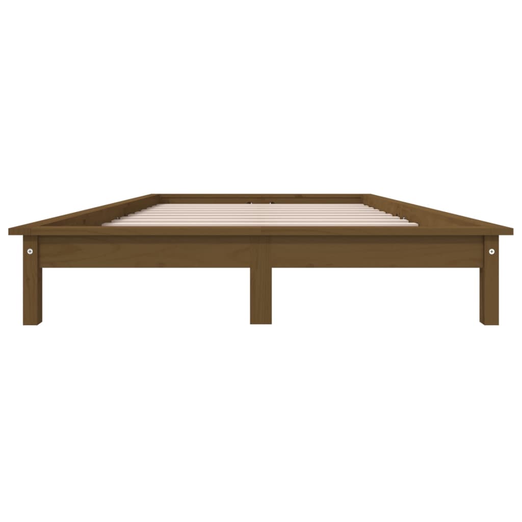 Giroletto Miele 135x190 cm Legno Massello di Pino 4FT6 Double - homemem39