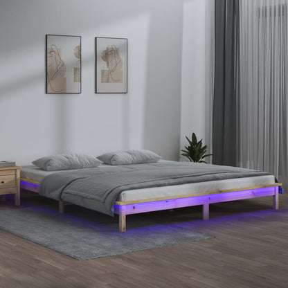 Giroletto con LED 150x200 cm 5FT King Size in Legno Massello - homemem39