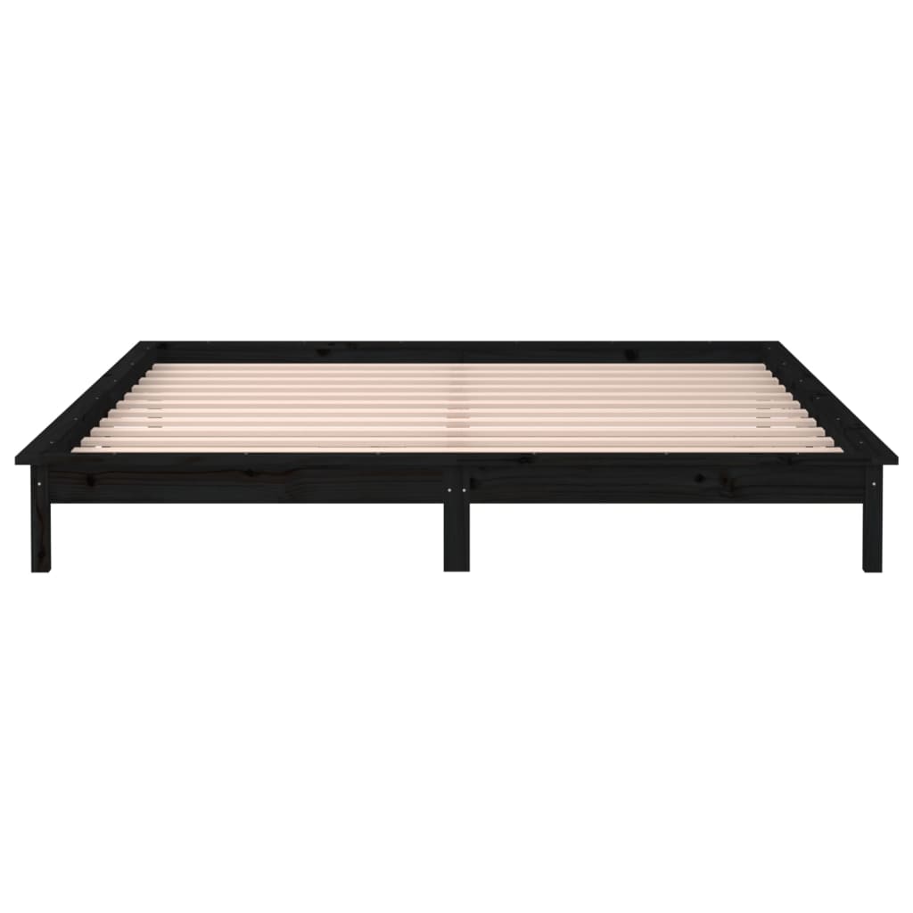 Giroletto con LED Nero 150x200 cm 5FT King Size Legno Massello - homemem39