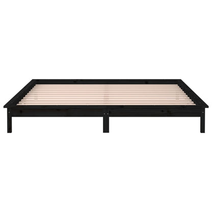 Giroletto con LED Nero 150x200 cm 5FT King Size Legno Massello - homemem39