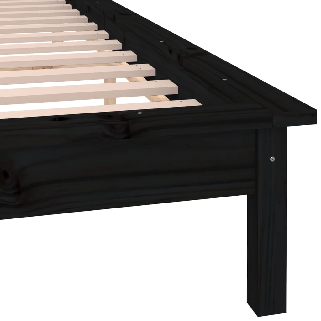 Giroletto con LED Nero 150x200 cm 5FT King Size Legno Massello - homemem39