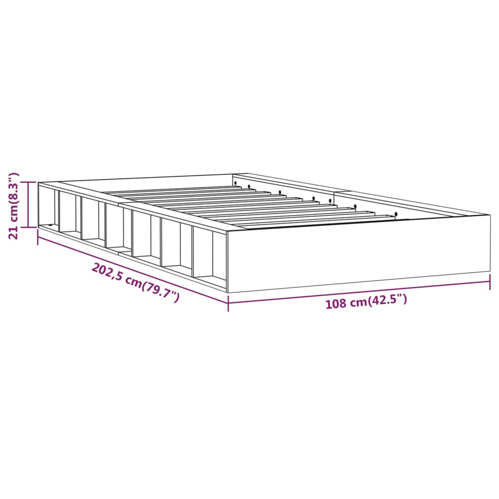 Giroletto Nero 90x200 cm in Legno Massello - homemem39