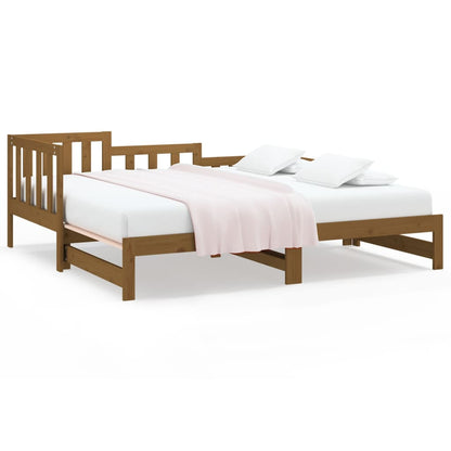 Dormeuse Estraibile Miele 2x(80x200) cm Legno Massello di Pino - homemem39