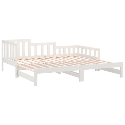 Dormeuse Estraibile Bianca 2x(90x200) cm Legno Massello di Pino - homemem39