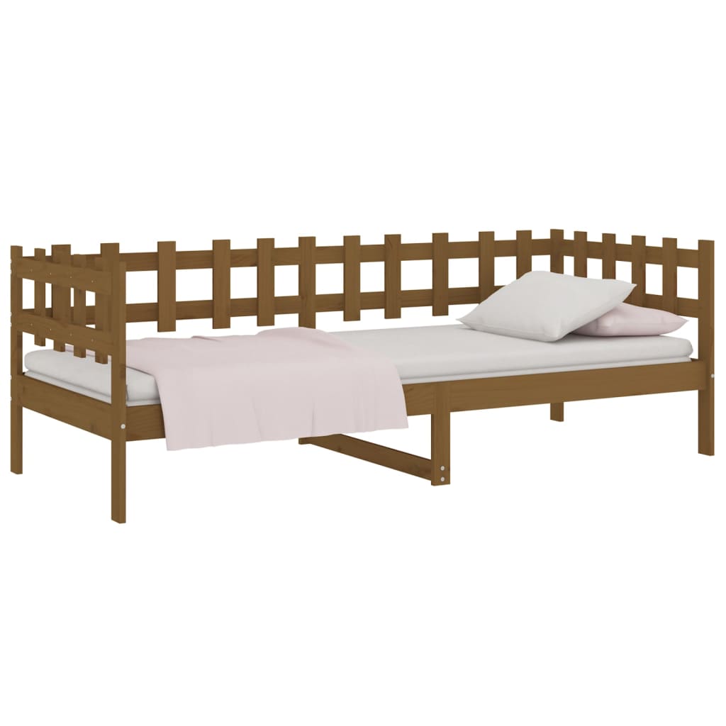 Dormeuse Marrone Miele 80x200 cm in Legno Massello di Pino - homemem39