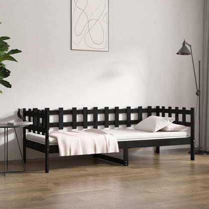 Dormeuse Nera 80x200 cm in Legno Massello di Pino - homemem39