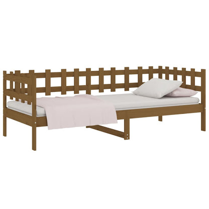 Dormeuse Marrone Miele 90x200 cm in Legno Massello di Pino - homemem39