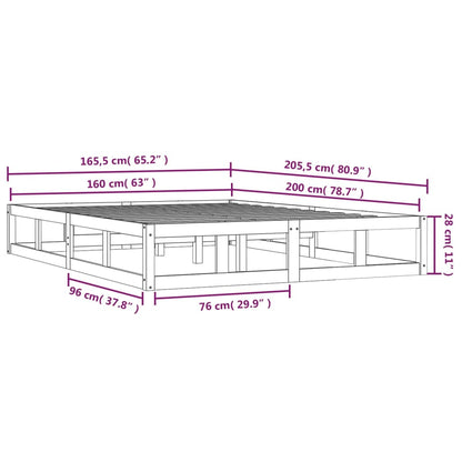 Giroletto 160x200 cm in Legno Massello - homemem39