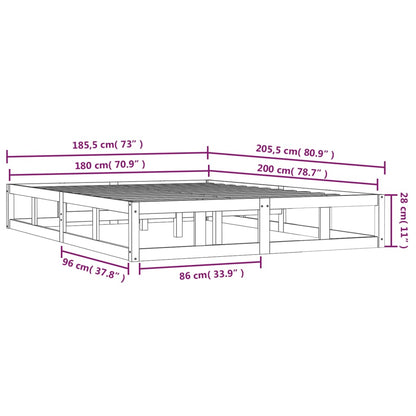 Giroletto 180x200 cm Super King in Legno Massello - homemem39