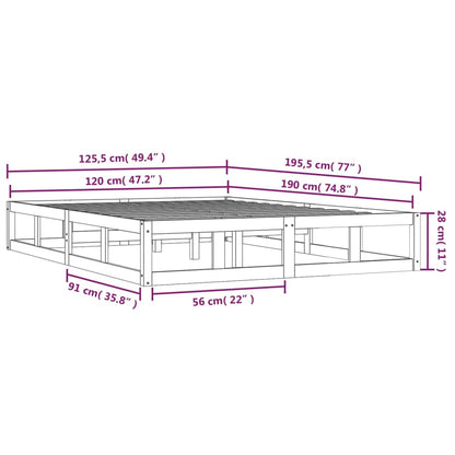 Giroletto Miele 120x190 cm 4FT Small Double in Legno Massello - homemem39