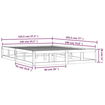 Giroletto Nero 140x190 cm in Legno Massello - homemem39