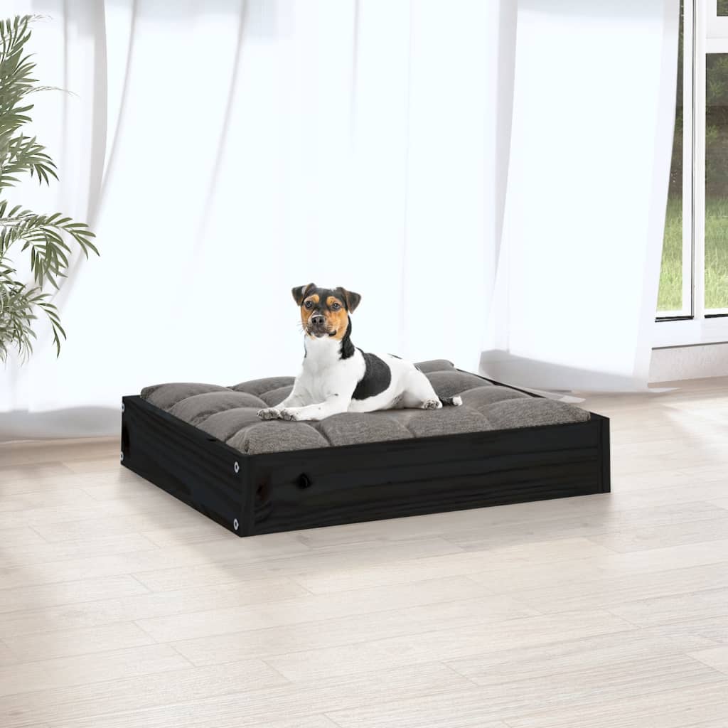 Cuccia per Cani Nera 51,5x44x9 cm in Legno Massello di Pino - homemem39