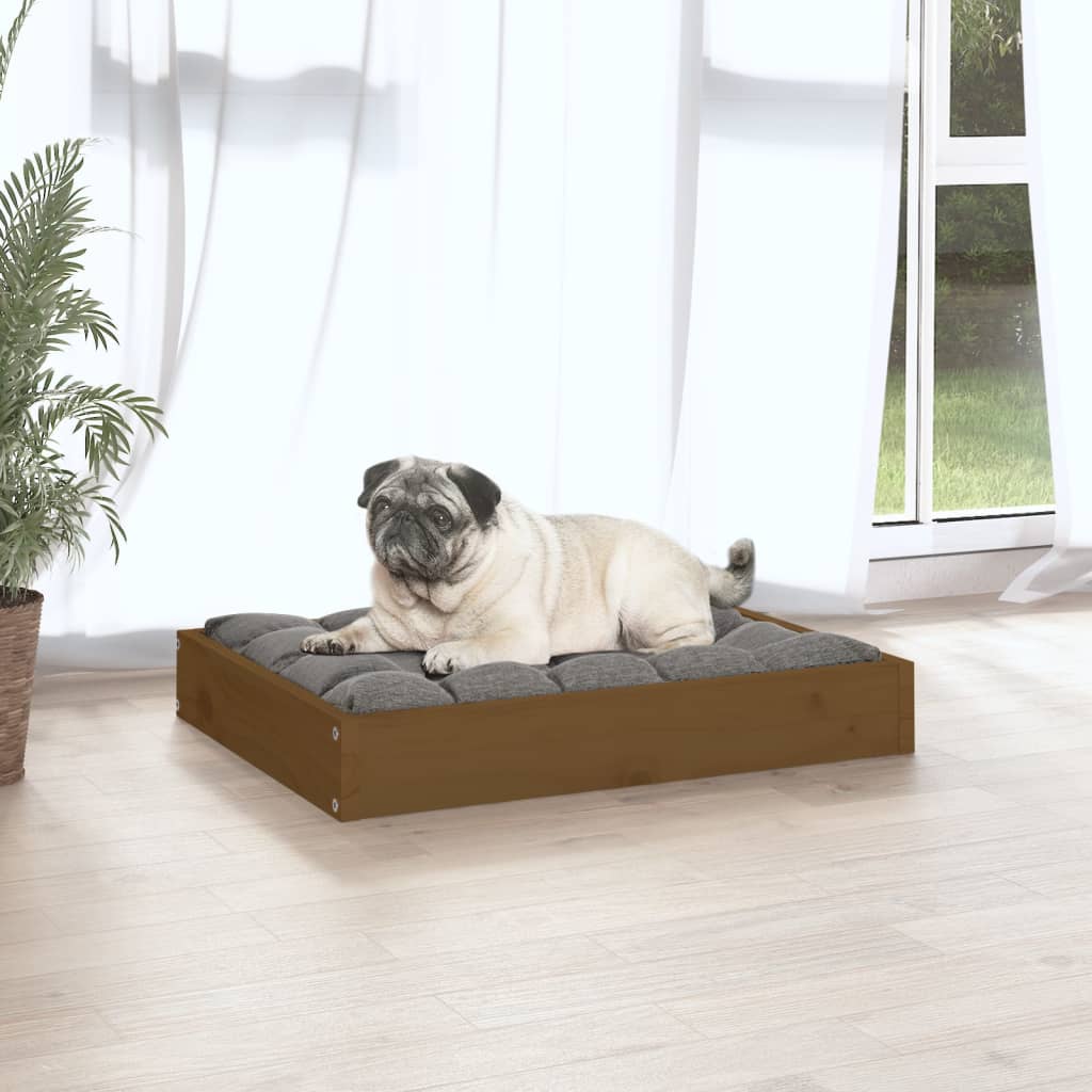 Cuccia per Cani Miele 61,5x49x9 cm in Legno Massello di Pino - homemem39