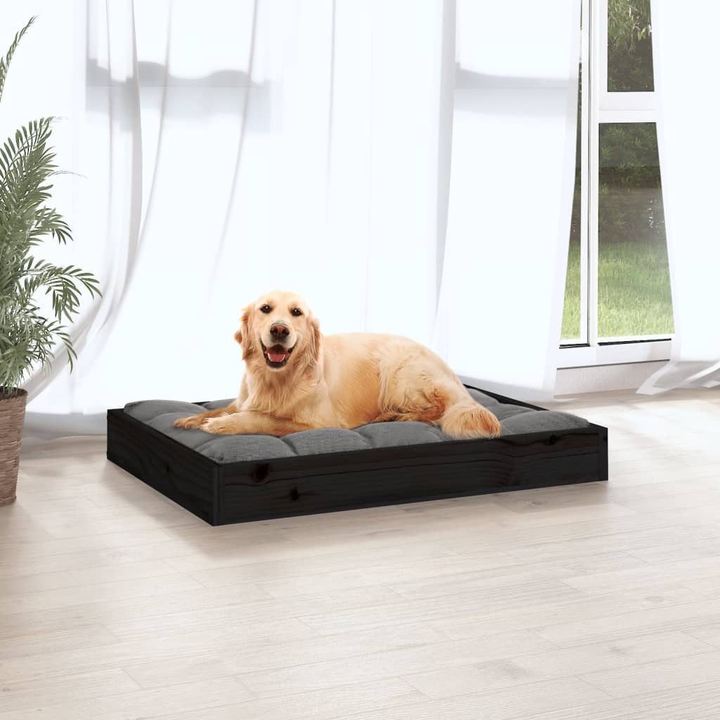 Cuccia per Cani Nera 71,5x54x9 cm in Legno Massello di Pino - homemem39