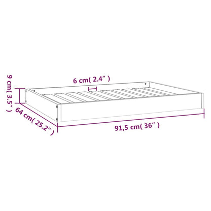 Cuccia per Cani Bianca 91,5x64x9 cm in Legno Massello di Pino - homemem39