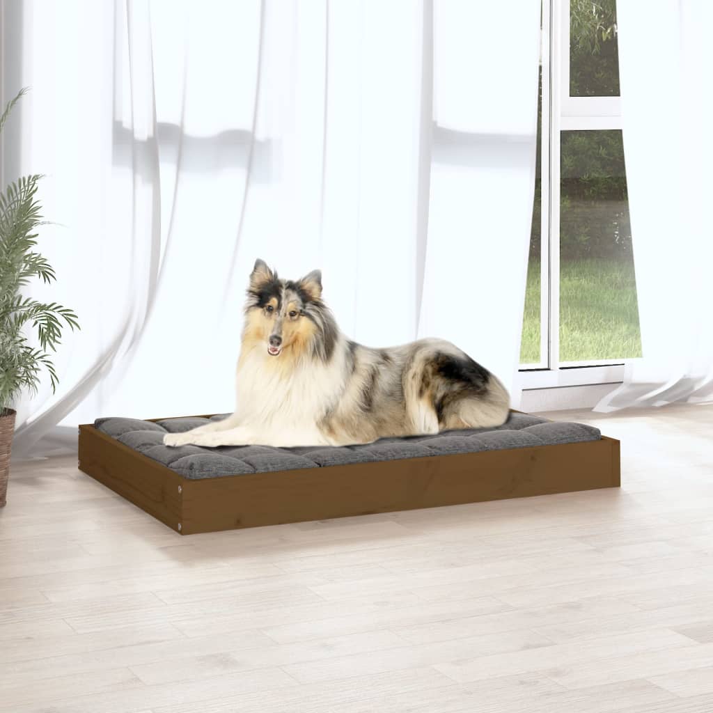 Cuccia per Cani Miele 91,5x64x9 cm in Legno Massello di Pino - homemem39